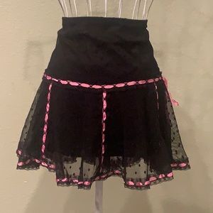 Betsey Johnson Black and Pink Betsey Skirt